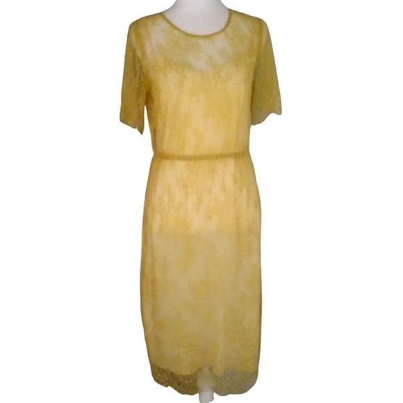 J. Crew Dresses & Skirts - J. Crew Collection Sample Chartreuse Tina Lace Knee Length Freshh Dress Size 6